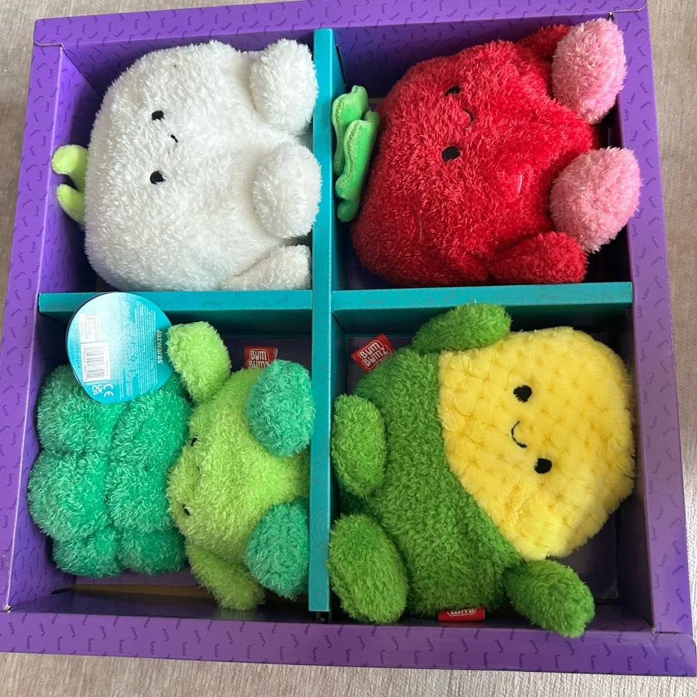 Bum Bumz Veggie Root Colorful Plush Toys Set 7.5” - Picture 1 of 5